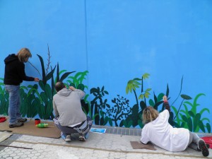 Eguerdian horrelako itxura zuen muralak