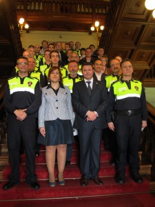 Udaltzainak eta Babes Zibileko kideak, udaleko ordezkariekin