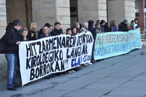 Irungo kiroldegietako langileen protesta