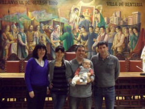 Otegui, Fernandez, Legorburu (bere seme Ekairekin) eta Mendoza, atzo