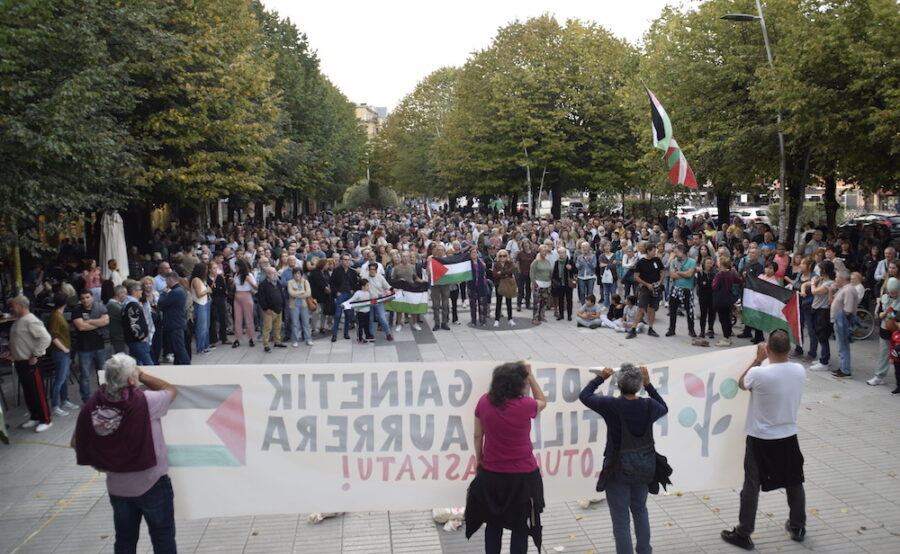 Palestina eta flotillaren aldeko elkarretaratzea.